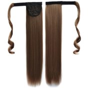 Resim Cbtx 18 Görünmez Dikişsiz Bandaj Tarzı Peruk Uzun Düz Saç Peruk At Kuyruğu 