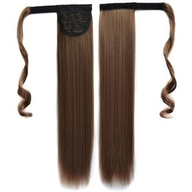 Resim Cbtx 18 Görünmez Dikişsiz Bandaj Tarzı Peruk Uzun Düz Saç Peruk At Kuyruğu 