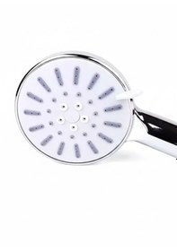 Resim Krom Işıltılı/beyaz Başlıklı, Zambak Rengi Detayları İle 3 Fonksiyonlu Kaliteli Ve Dayanıklı El Duşu Krom 