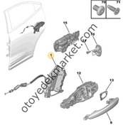 Resim Opel Mokka (2021-2024) Sol Arka Kapı Kilidi (Orijinal) 