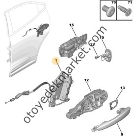 Resim Opel Mokka (2021-2024) Sol Arka Kapı Kilidi (Orijinal) 