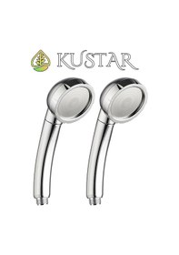 Resim Kustar 2 Adet Krom Tasarruflu Banyo Duş Başlığı Tazyikli El Duşu Az Su İle Yüksek Basınç Paslanmaz Panel Gri 