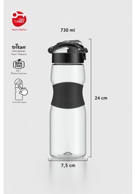 Resim Renga Saga Silikon Detaylı 730 Ml Tritan Matara 911033 Siyah Siyah 