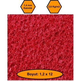 Resim NetBazaars Kırmızı Kıvırcık Plastik Paspas, Dış Mekan Için Paspas, 1,2X12 
