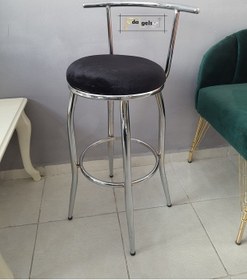 Resim Sırtlı Dekoratif Bar Tabure Karışık Renk 