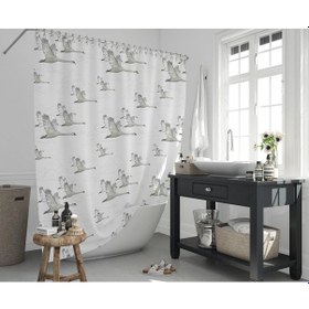 Resim Zethome Jackline Banyo Duş Perdesi 6771 Çift Kanat 2X120x200 Gri 