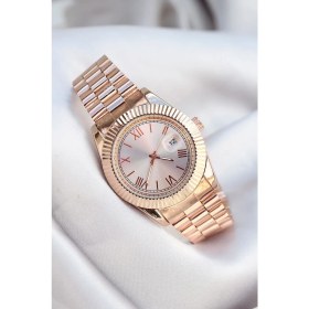 Resim Spectrum Takvimli Rose Metal Kordonlu Beyaz Kadranlı Roma Rakamlı Erkek Saat 