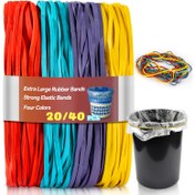 Resim 20/40 Paket Jumbo Elastik Lastik Bantlar - Ekstra Büyük, Güçlü Sentetik Lastik Bantlar Depolama ve Düzenleme İçin, Ağır Hizmet Çok Renkli Lastik Bantlar Çöp Torbası Bağları, Paketleme, Paketleme 