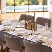 Resim Evaliza Queen’s Gold 60 Parça 12 Kişilik Porselen Yemek Takımı 