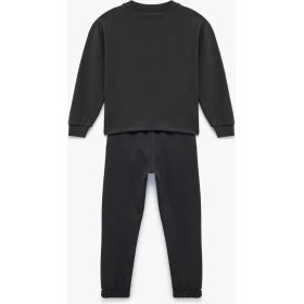 Resim Koton Üç Iplik Baskılı Uzun Kollu Bisiklet Yaka Sweatshirt Eşofman Takımı - 2'li Set 