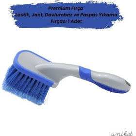 Resim Premium Kısa Saplı Araç Tekerlek Lastik Fırçası Oto Lastik, Jant, Davlumbaz Ve Kumaş Paspas Yıkama Fırçası 1 Adet 