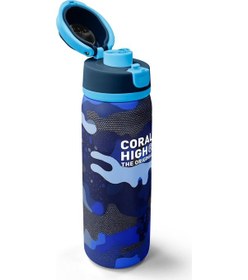 Resim Coral High Lacivert Saks Kamuflaj Desenli Pipetli Ve Direkt İçim Çelik Termos 800 Ml 38549 Saks 
