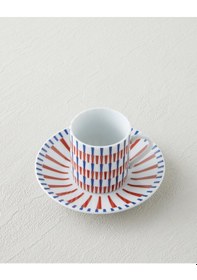 Resim English Home Pico Porselen 4 Parça 2 Kişilik Kahve Fincan Takımı 80 Ml Lacivert-kırmızı Lacivert-kırmızı 