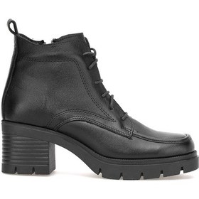 Resim Elit Alvarine Kadın Hakiki Deri Topuklu Bot Siyah Siyah 