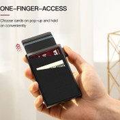 Resim Erkekler için para çantası ile birlikte basit RFID engelleyici alüminyum alaşımlı kredi kartı tutucu 