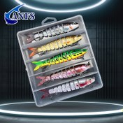 Resim ANFS 5 adet /3 adet 8 Segmentli Balıkçılık Yemi Çoklu Eklemli Yapay Yem Yavaş Batan Bionik Balıkçılık Yemi -Erkekler için Harika Balıkçılık Hediyeleri -Temel Balıkçı Aksesuarları ile Tam 