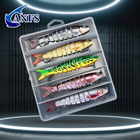 Resim ANFS 5 adet /3 adet 8 Segmentli Balıkçılık Yemi Çoklu Eklemli Yapay Yem Yavaş Batan Bionik Balıkçılık Yemi -Erkekler için Harika Balıkçılık Hediyeleri -Temel Balıkçı Aksesuarları ile Tam 