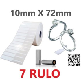 Resim DünyaEtiket Kuyumcu Etiketi 10mm X 72mm 7 Rulo Toplam:8750 Adet 