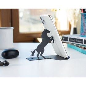 Resim Gowpenart Masa Üstü Metal Ergonomik Telefon/tablet Tutucu Stand 1,5 Mm Kalınlık Siyah Hayvan Figürlü (AT F.) 