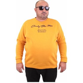 Resim Moc Grande Mocgrande Erkek Büyük Beden Sıfır Yaka Sweat Only Free 23202 Hardal-Hardal 