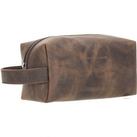 Resim Bouletta Eve Hakiki Deri Makyaj Çantası Xl Kahverengi 