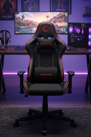 Resim Rampage KL-R16 Drape Üst Seviye Terletmez Kumaş Gaming Oyuncu Koltuğu Siyah 