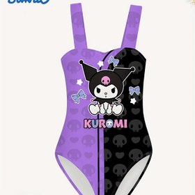 Resim Sanrio için for kuromi Mayo - Sevimli Karikatür Tasarımı, Esnek Kumaş, Kolsuz Tek Parça Mayo Kızlar İçin, İdeal Plaj ve Yaz Hediyesi, Plaj Mayo|Oyun Sever Tasarım|Esnek Kumaş 
