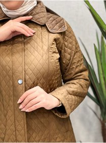 Resim Butik büyük beden Dizaltı Kapitone Kaban 
