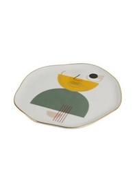 Resim Porland Abstract 6lı 21cm Düz Tabak Desen1 beyaz 