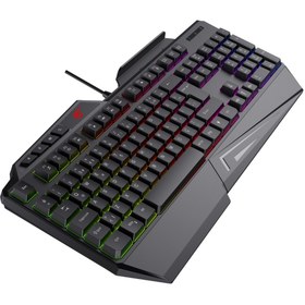 Resim Havit Gamenote KB488L RGB Aydınlatmalı Oyuncu Klavyesi - Telefon Tutuculu - Türkçe Q 
