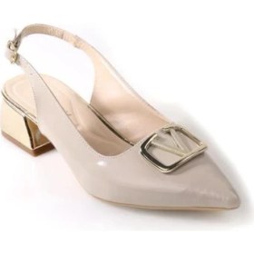 Resim Papuçcity Sprs 02828 4 Cm Topuklu Kadın Arkası Açık Stiletto Ayakkabı 
