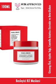Resim Maruderm kil maskesi | ginseng özü + jojoba yağı besleyici kil maskesi 100 ml | tüm cilt tipleri | vegan 