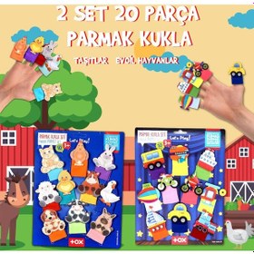 Resim 2 Set - 20 Parça Tox Taşıtlar ve Evcil Hayvanlar Parmak Kukla T77 