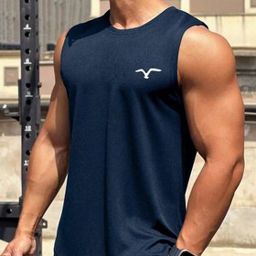 Resim Erkekler için Rahat Martı Grafik Baskılı Kolsuz Yelek, Rahat Tarz Hafif Atletik Tank Top, Yaz için Rahat Spor Salonu Kıyafeti 