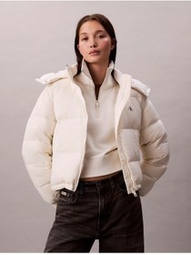 Resim Calvin Klein Jeans Klasik Orta Kalınlıkta Şişme Kadın Beyaz Ceket Lv047d501g-vdv Beyaz 