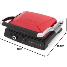 Resim King 2000W Güç K462R Grillmaster 180° Açılabilen Izgara & Tost Makinesi 