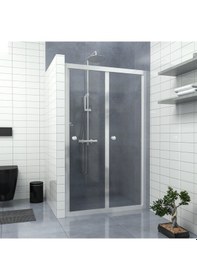 Resim Tekno Duş Silver Corina Akordion Şeffaf Cam Duşakabin Şeffaf 