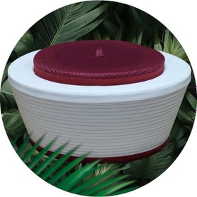 Resim Bordo Sarık İmam Sarığı Cami Sarığı Namaz Sarığı S102 57 Cm Bordo - Beyaz 