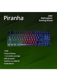 Resim 2350 Rgb Oyuncu Klavyesi Usb Bağlantılı Ambiyans Işıklı Türkçe Q Klavye 500 Hz Gaming Keyboard 