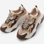 Resim Marjin Kadın Yüksek Taban Sneaker Bağcıklı Spor Ayakkabı Edisa Kahve 