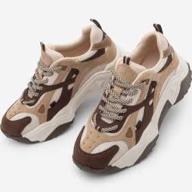 Resim Marjin Kadın Yüksek Taban Sneaker Bağcıklı Spor Ayakkabı Edisa Kahve 