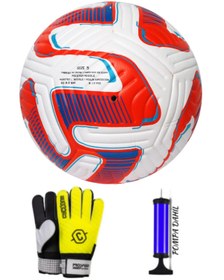 Resim Janissary 10 Numara Eldiven Kırmızı Extra Akademi Tasarımlı Futbol Topu Dikişli ( 10 N0 Kaleci Eldiveni ) 