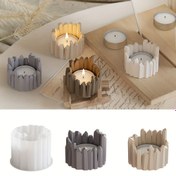 Resim Çok Yönlü Silikon Kalıp DIY Mum Tutucuları ve Çiçek Saksıları için - Ahşap ve Taş Desenlerde Küme Tasarımı, Reçine, Beton, Seramik Kil El Sanatları için Mükemmel - Ev ve Ofis Dekoru için İdeal, Mum Kalıpları Silikon 