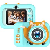 Resim Geeksen Çocuklar İçin 720p 20mp Ön-arka Kameralı Eğlenceli Dijital Fotoğraf Makinesi - 4x Zoom, 2 İnç Ekran, 64gb'a Kadar Hafıza Desteği Yeşil 