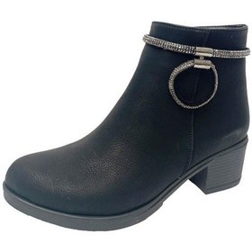 Resim Fix 9305 Yağlı Deri Trend Fashion Fermuarlı Kadın Bot Siyah 