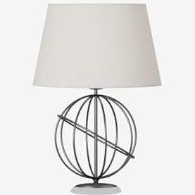 Resim ASTRA Siyah Modern Abajur Masa Lambası | Gezegen Formlu Dekoratif Aydınlatma Tasarımı Siyah KASA KREM ŞAPKA Tek Ebat 