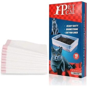 Resim Kedi Kum Kabı Astarları, 10 Adet 78.8x43.1cm Ekstra Dayanıklı Kedi Kumu Torbası, Yırtılmaz Büyük Çekmeli Tek Kullanımlık Astar, Evcil Hayvan Atıkları İçin Pratik Çözüm 