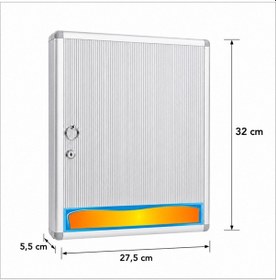 Resim 32'li İthal Alüminyum Anahtar Dolabı 27,5x32x5,5 Cm Gri 