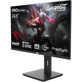 Resim DRAGOS PROSeries P245FHD200 1ms FHD 200Hz 24.5 İnç FreeSync G-Sync IPS Pivot Oyuncu Monitörü 