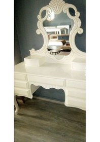 Resim Makyaj Masa Dresuar Ahşap Kayın Aslan Lüken Ayak Krem Lake Boya 9çekmece Oyma Nakış Ayna El Yapım 